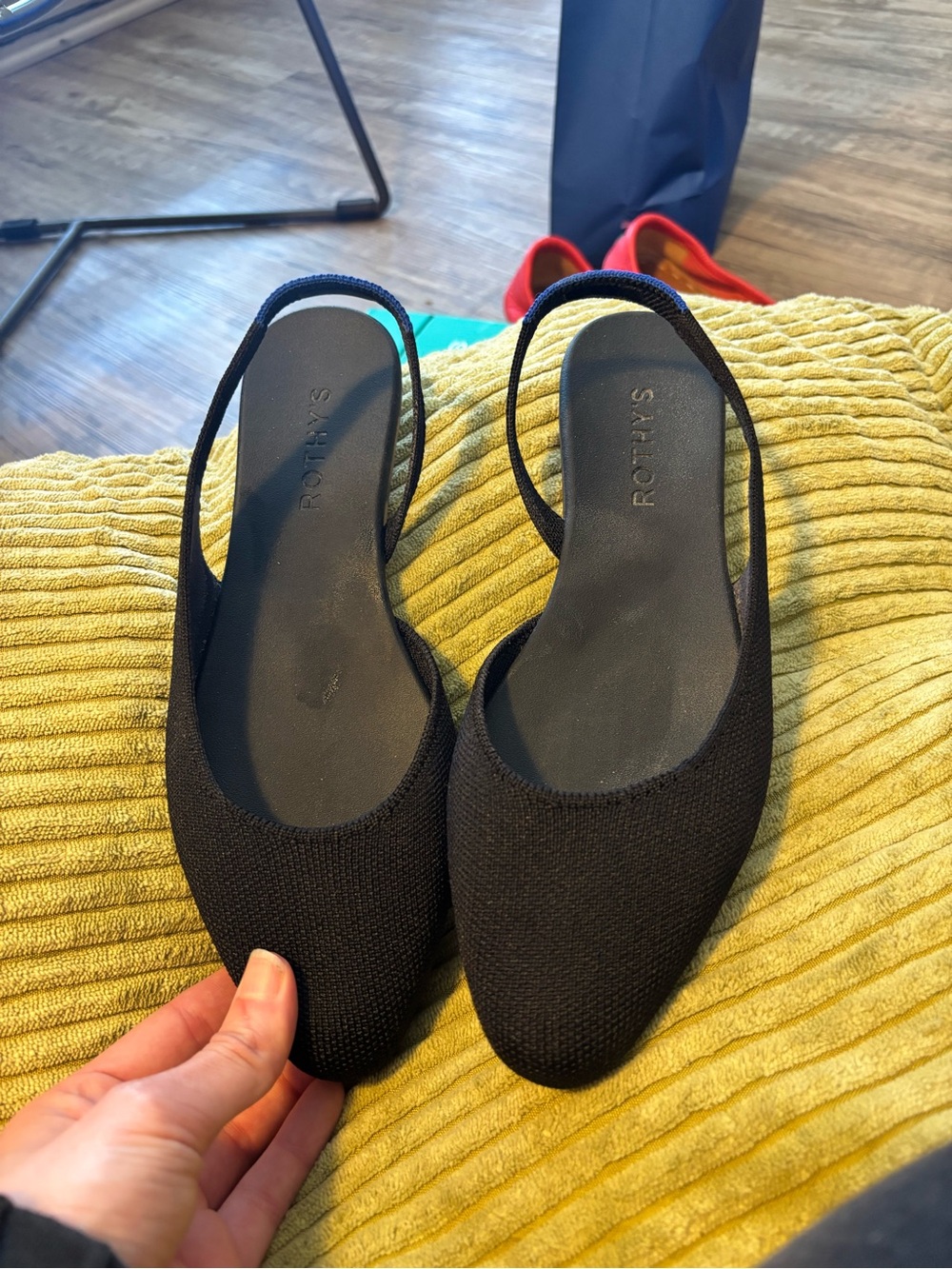Rothy's Black Slingback Knit Sandals